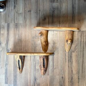 Rustic Wooden Wall Decor with Natural Brown Finish